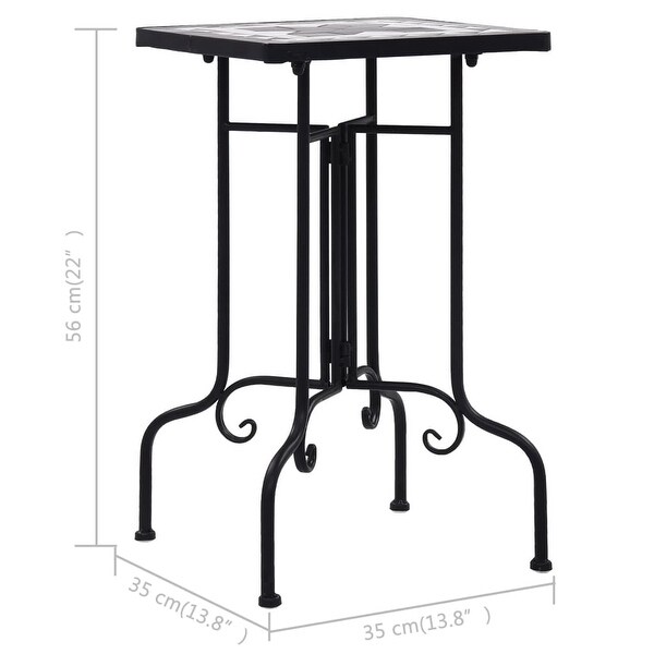 vidaXL Mosaic Side Table Black and White Ceramic