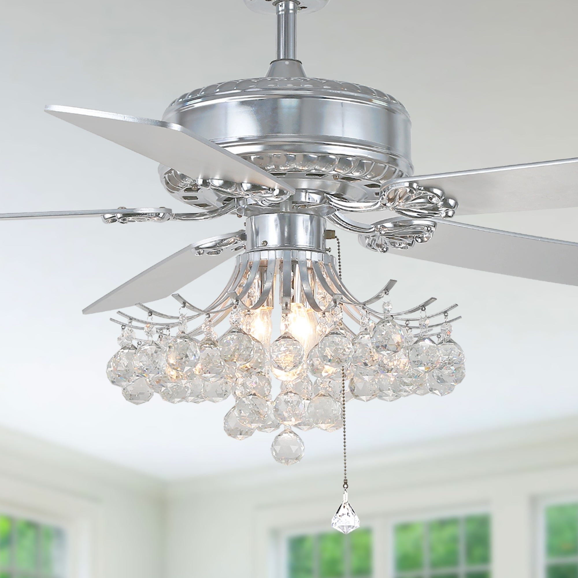 Cusp Barn 52-In Crystal Ceiling Fan with Remote and Reversible Blades Shopping - The Best Deals on Ceiling Fans | 39982786