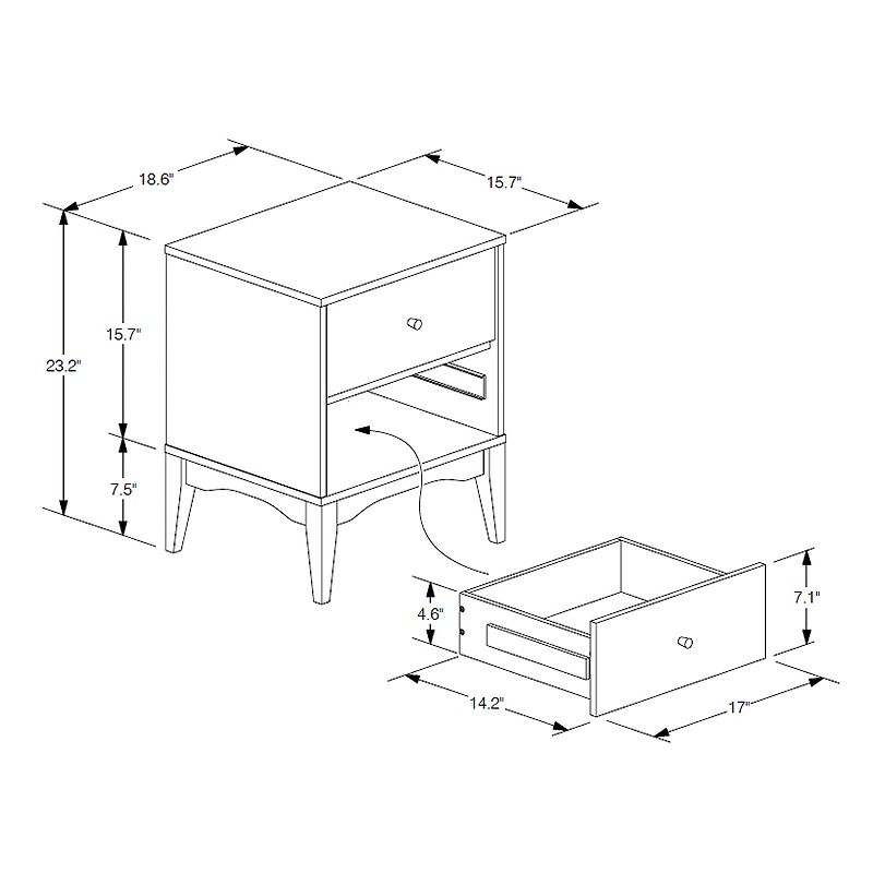 Baxton Studio Landis Nightstand