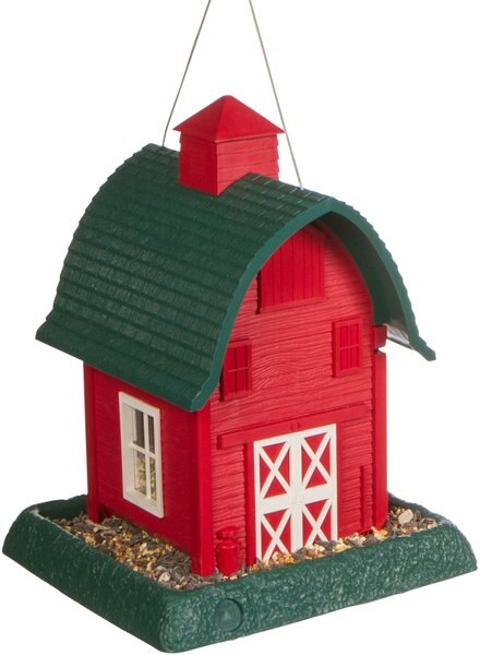 North States Village Collection Large Bird Feeder， Red Barn