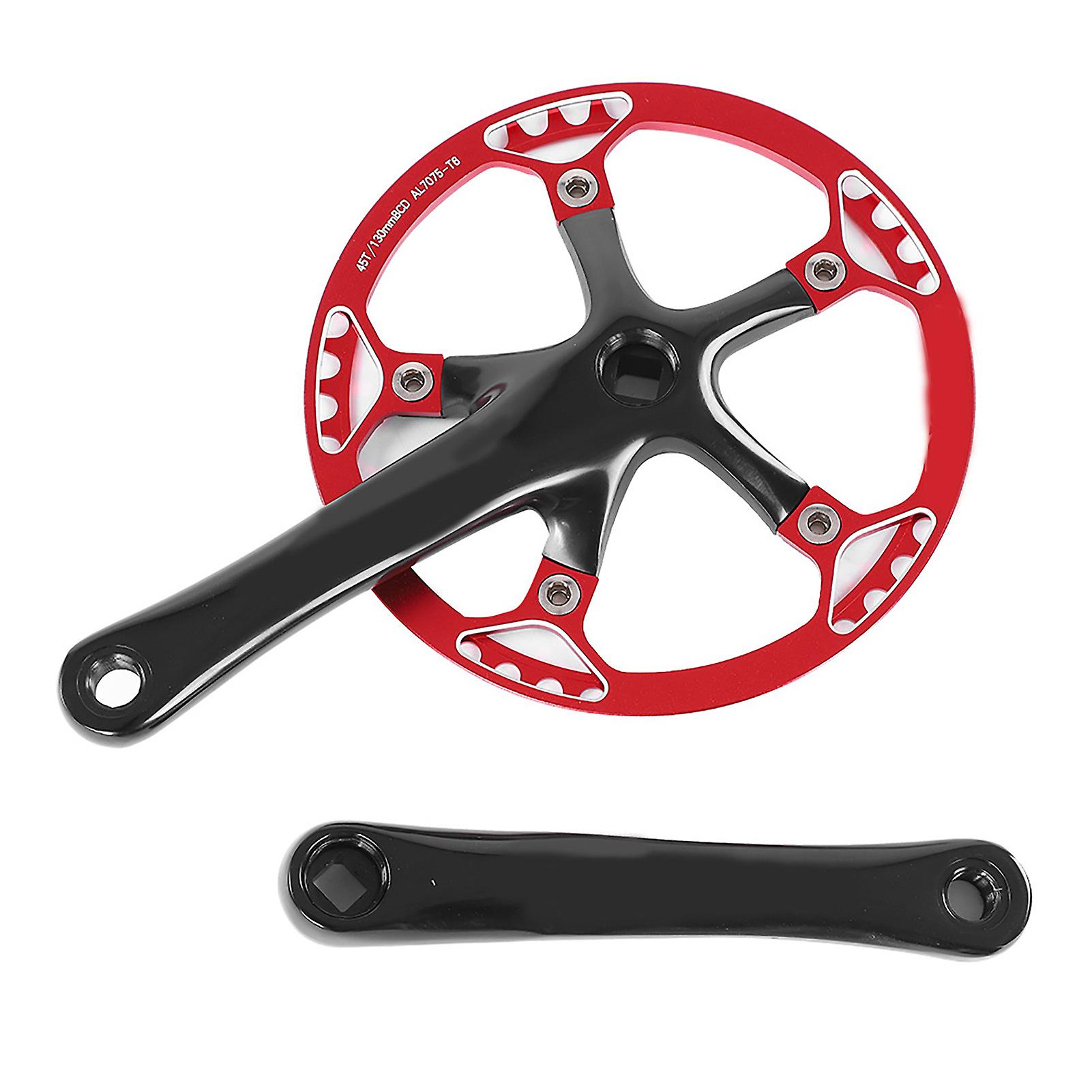 Meijun Bike Crankset 170mm Bicycle Chainwheel Chain Ring Set 45t 47t (black   Red 45t)