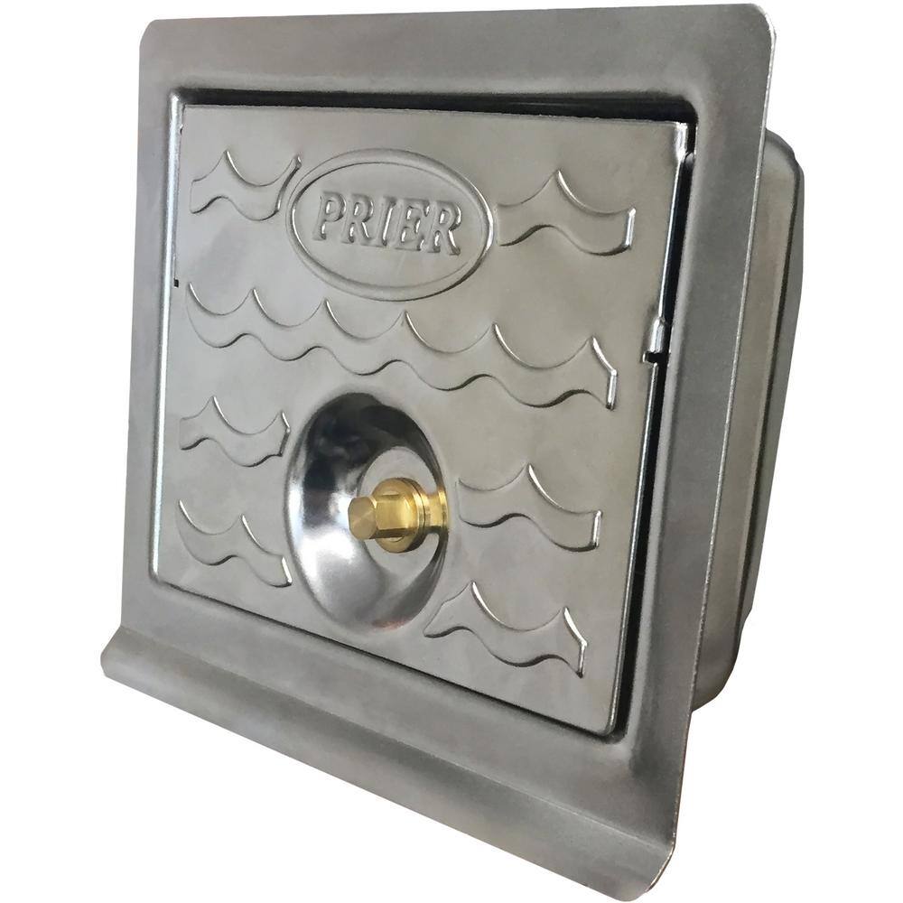 Prier Products Lockable Commercial Hydrant Wall Box for C-534 in Stainless Steel C-534BX4