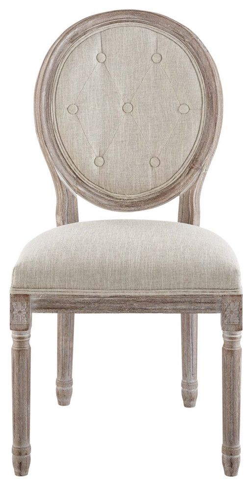 Arise Vintage French Upholstered Fabric Dining Side Chair   French Country   Dining Chairs   by Simple Relax  Houzz