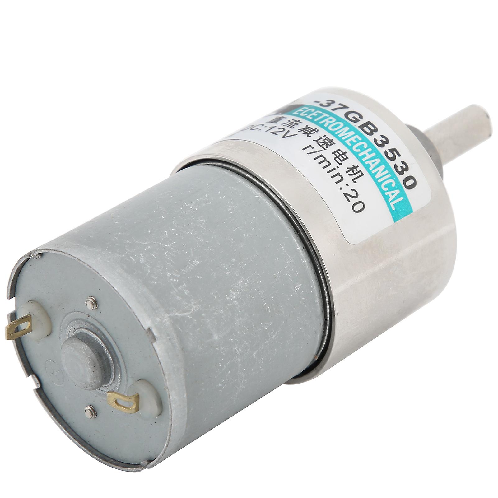 Dc Gear Motor Micro Small Low Speed Large Torsion Permanent Magnet 12v Xd37gb3530 + Bracket20rpm/min