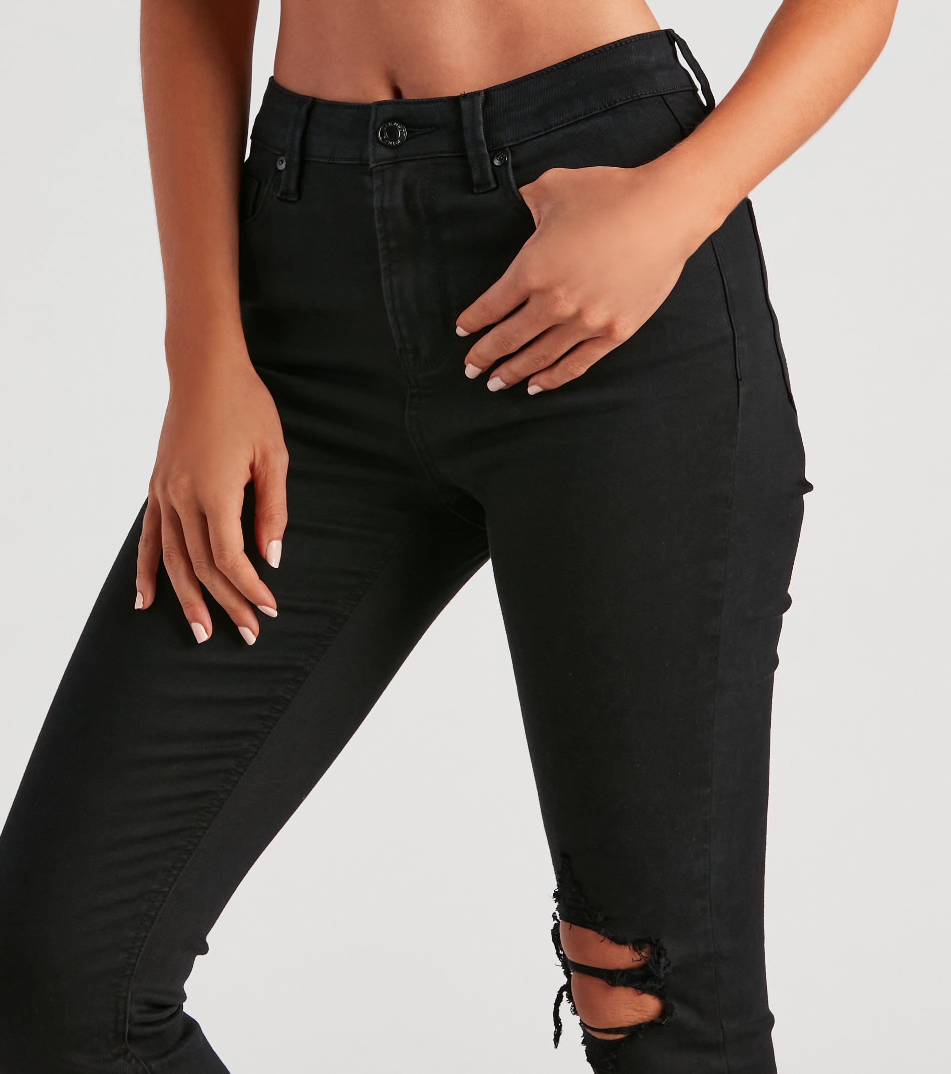 Taylor High-Rise Distressed Skinny Ankle Jeans by Windsor Denim