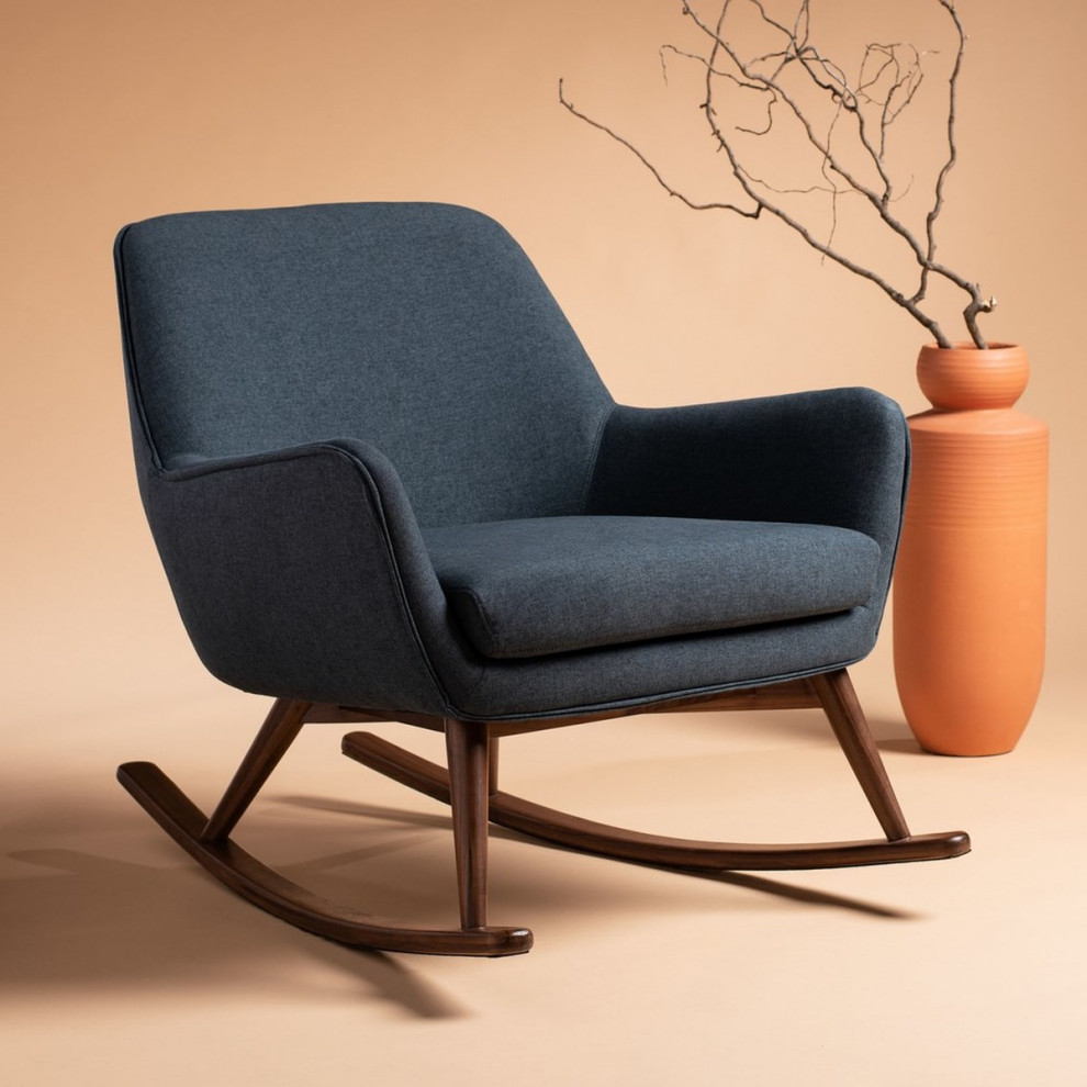 Grazia Mid Century Rocking Chair Blue   Midcentury   Rocking Chairs   by V.S.D Furniture  Houzz