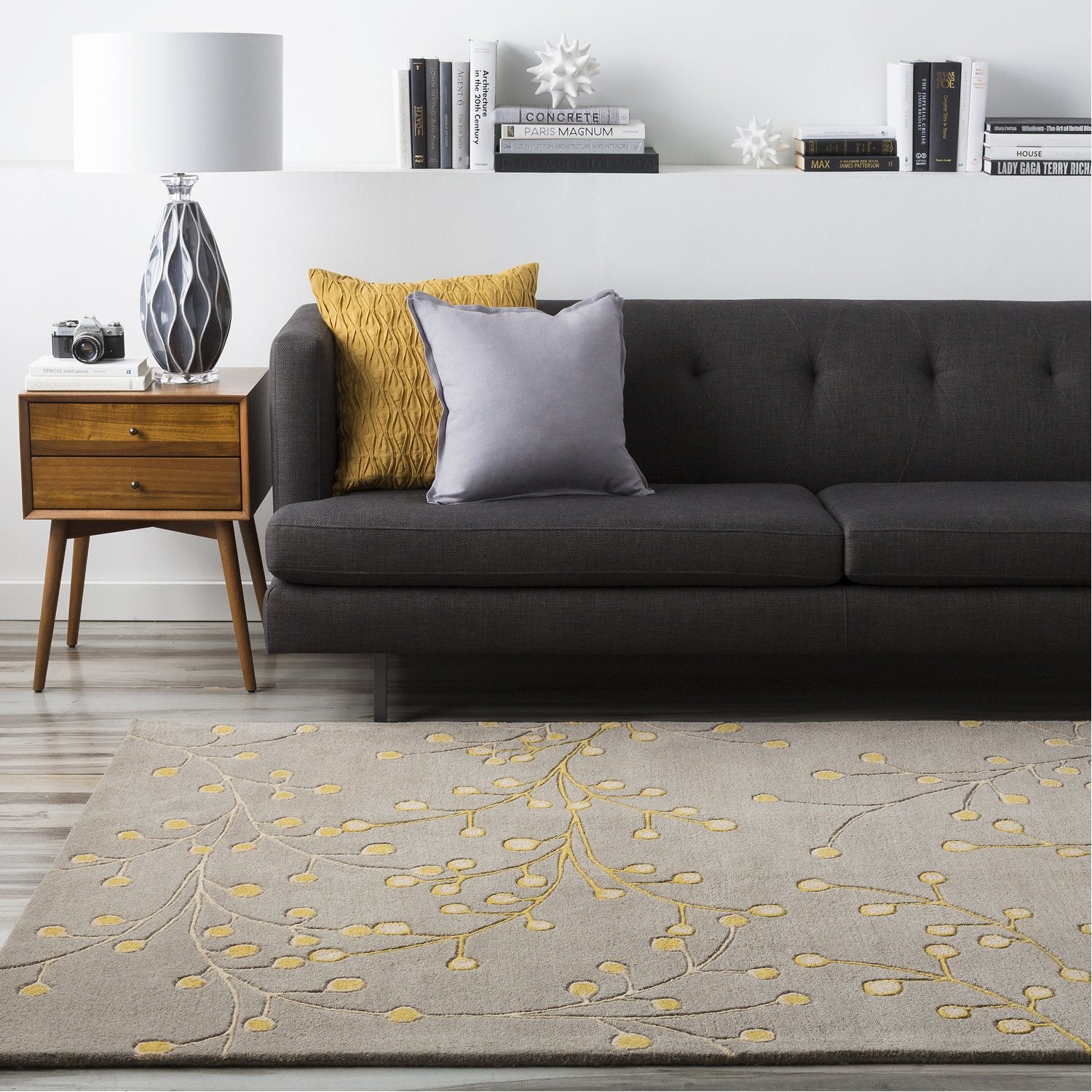 Athena Rug in Taupe & Mustard