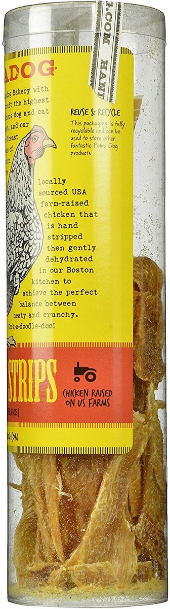 Polkadog Chicken Strips Dog and Cat Treats， 4-oz tube