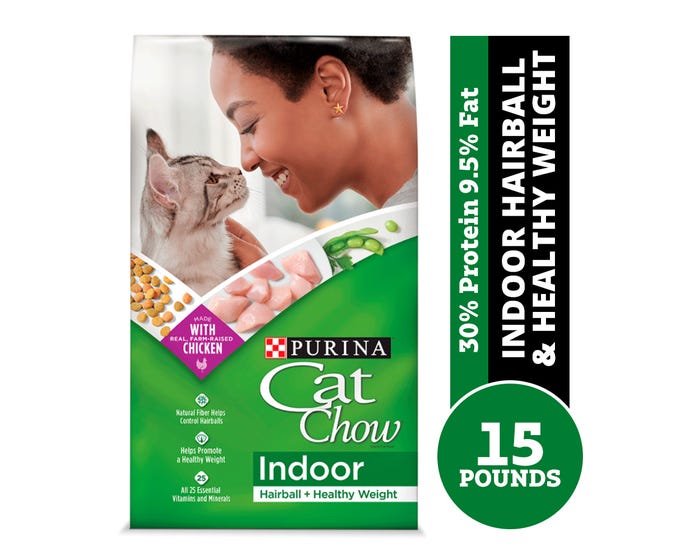 Purina Cat Chow Hairball， Healthy Weight， Indoor Dry Cat Food， 15 lb. Bag