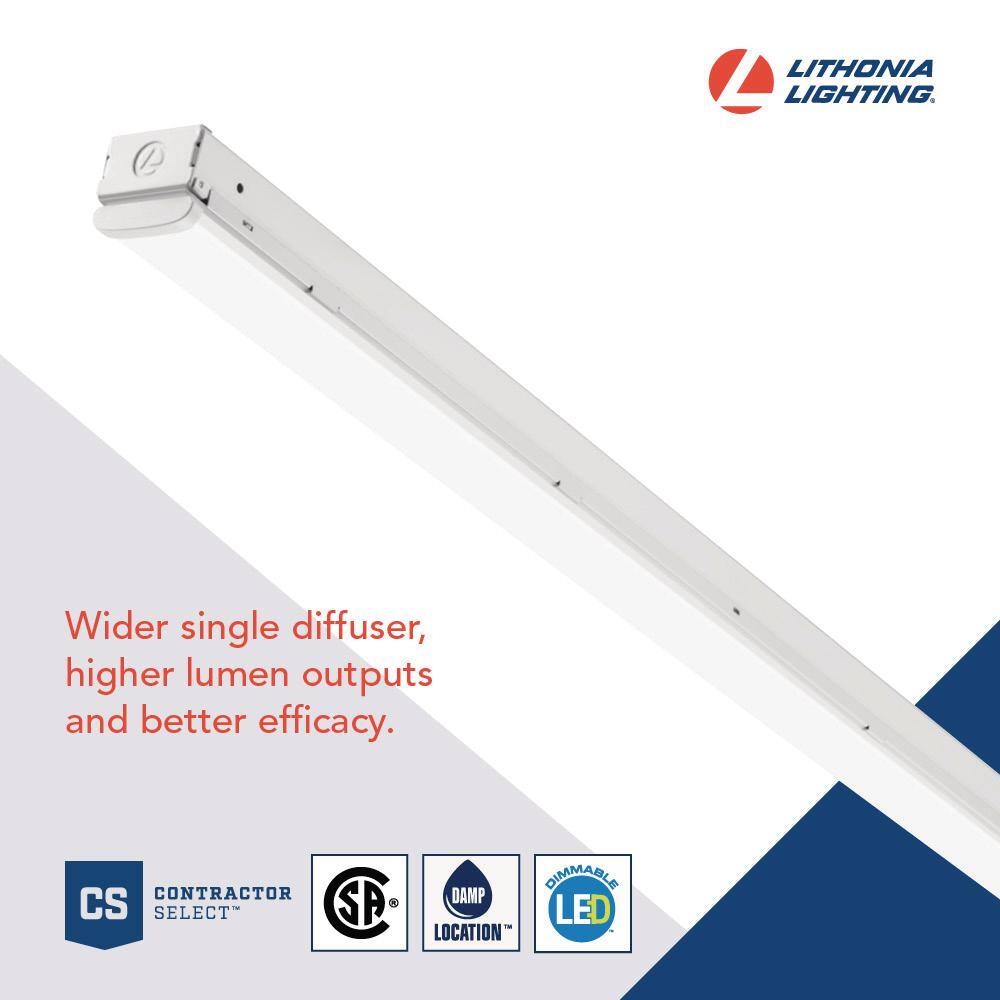 Lithonia Lighting MNSS 48 in. 64-Watt Equivalent Integrated LED White Strip Light Fixture 4000K MNSS L48 5500LM MVOLT GZ10 40K