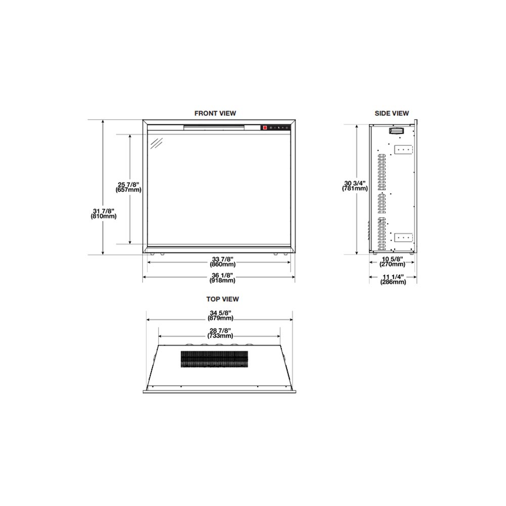 Napoleon Element 36 inch Built-In Electric Fireplace - Black, NEFB36H-BS