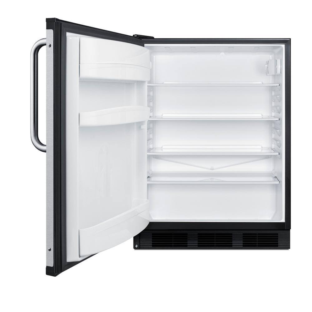 Summit Appliance 5.5 cu. ft. Commercial Refrigerator without Freezer in Black ADA Compliant FF6BK7BZADALHD