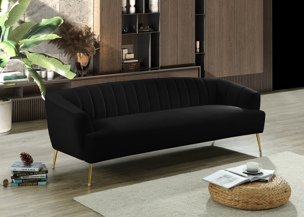 Tori Velvet Chair   Midcentury   Sofas   by Meridian Furniture  Houzz