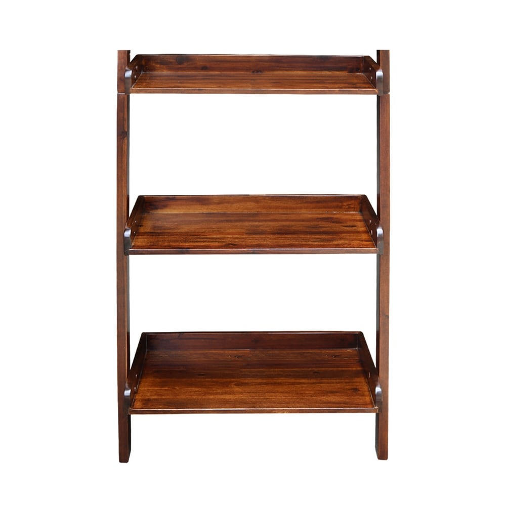 Solid Wood Lean to 5 tier Shelf Unit Set (Set of 2)