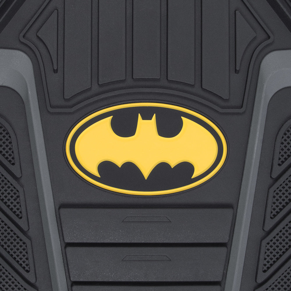 Superhero Car Floor Mats， Officially Licensed Warner Bros DC Comics， All Weather Interior Auto Protection， Heavy Duty Rubber Liners for Car Truck Van SUV， Batman