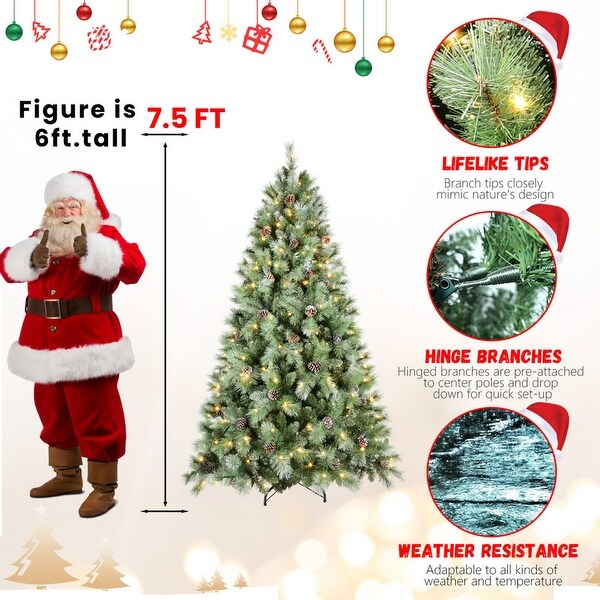 4/5/6/7/7.5/8/9 FT PVC/Pine Needle SnowSpray Christmas Tree with Light