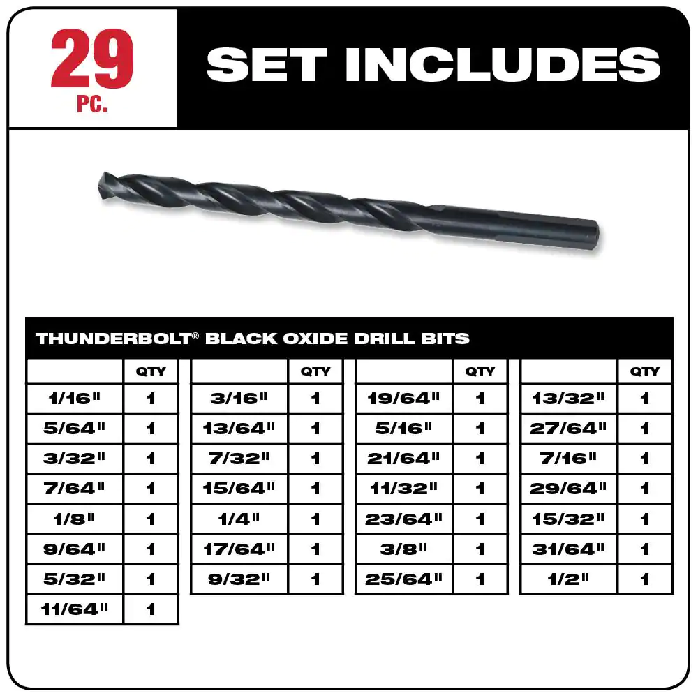 Milwaukee 48-89-2802 Black Oxide Drill Bit Set (29-Piece)