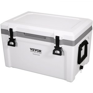 VEVOR Insulated Portable Cooler， 52 qt， Holds 50 Cans， Ice Retention Hard Cooler with Heavy Duty Handle， Ice Chest Lunch Box for Camping， Beach， Picnic， Travel， Outdoor， Keeps Ice for up to 6 Days