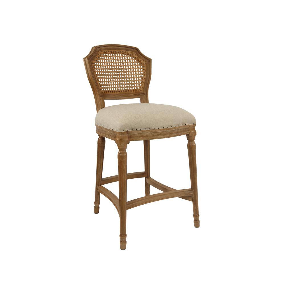 Boraam Wilbrandt 39 in. Product Height Weathered Brushed High Back Wood Bar Stool 18121