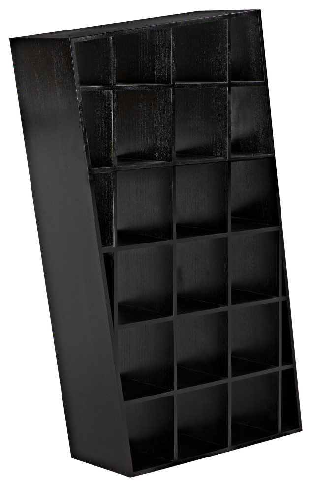 Noir Barsum Hand Rubbed Black Bookcase GBCS256HB   Transitional   Bookcases   by Noir  Houzz