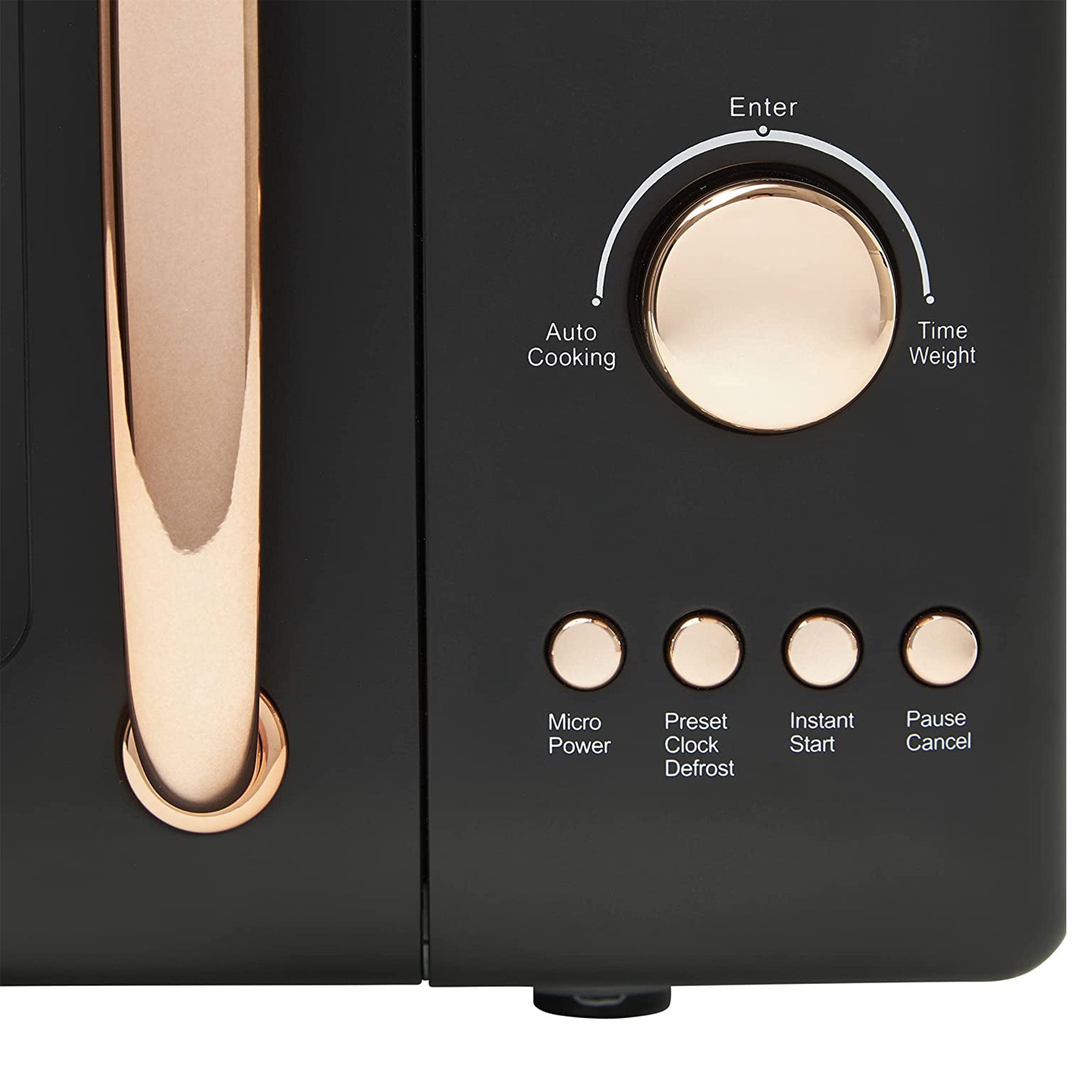 Haden Heritage Vintage 700W Countertop Home Kitchen Microwave Oven, Black/Copper