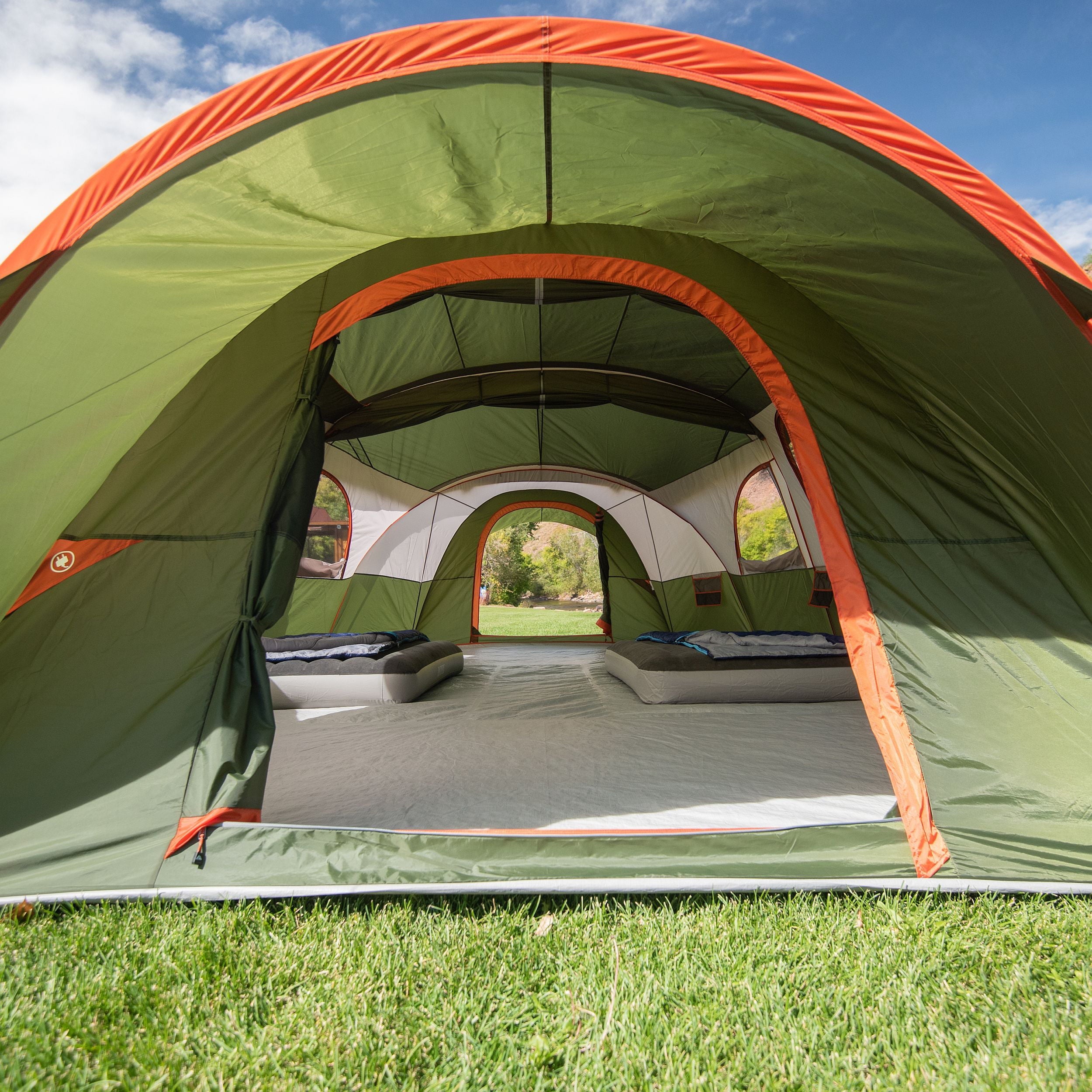 Ozark Trail Hazel Creek 18-Person Cabin Tent, with 3 Covered Entrances