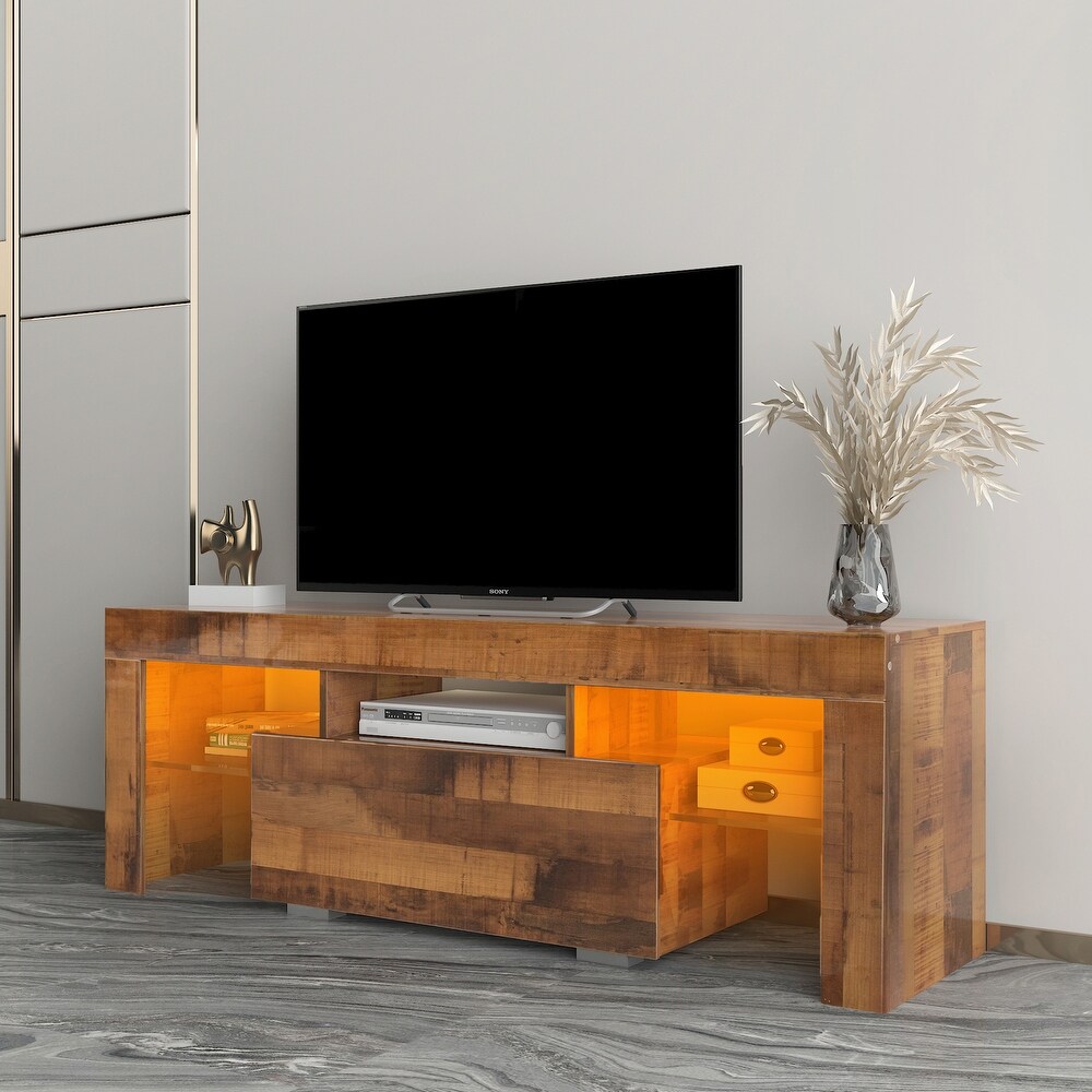 Entertainment TV Stand  Large TV Stand TV Base Stand with LED Light TV Cabinet.