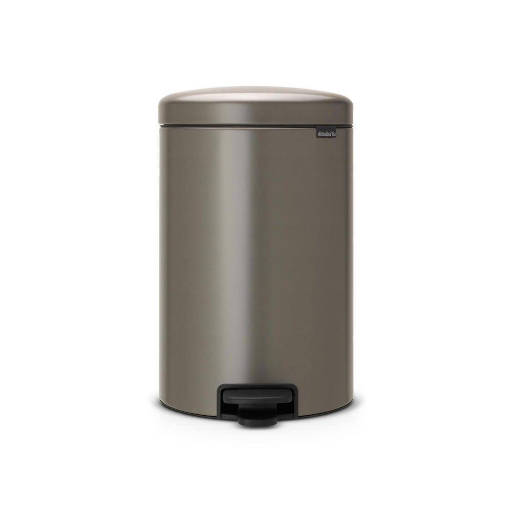 Brabantia NewIcon Step Can 5.3 Gal. (20 l) Plastic Bucket - Platinum 114045