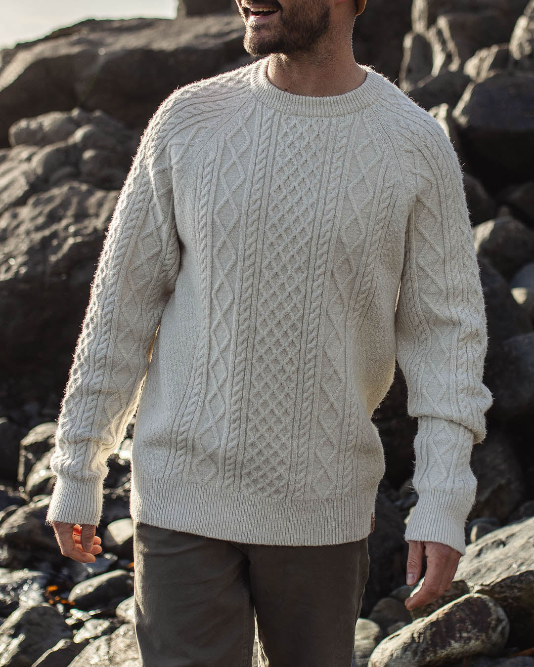 Sandbar Cable Knitted Jumper - Off White