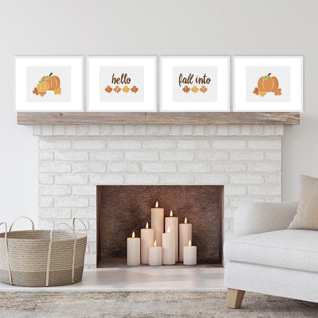 Big Dot Of Happiness Pumpkin Patch Unframed Fall Halloween Or Thanksgiving Linen Paper Wall Art Set Of 4 Artisms 8 X 10 Inches