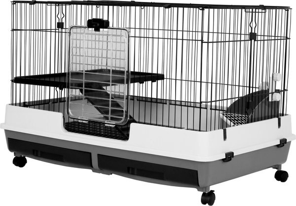 AandE Cage Company 26-in Deluxe 2-Tier Small Animal Cage， Black