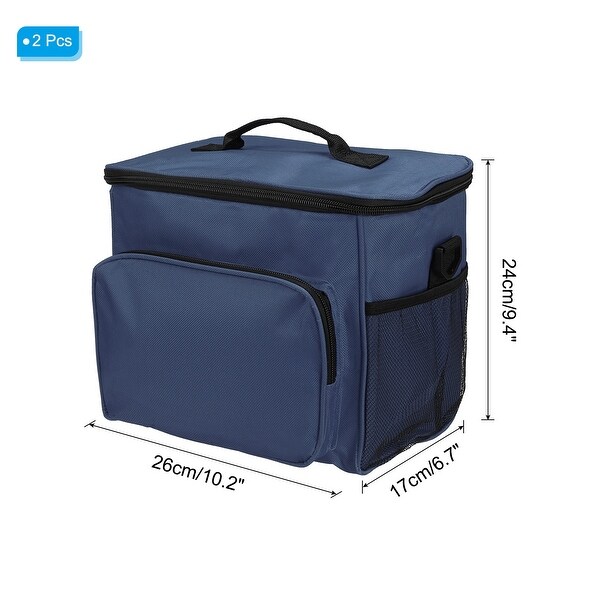 2 Pcs Lunch Box for Women/Men， Insulated Lunch Bag， 9.4x6.7x10.2 Inch