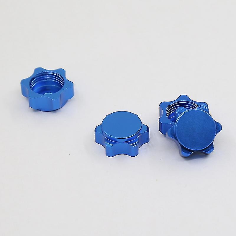 4pcs Aluminum Wheel Hub Cover Anti-dust Cover 17mm Hex Nut For 1/8 Rc Car，blue