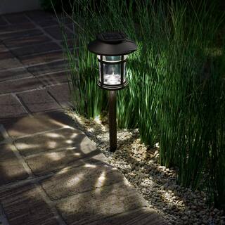 Hampton Bay Duncan Bronze Solar Integrated LED Weather Resistant Path Light 10 Lumens 32300-020