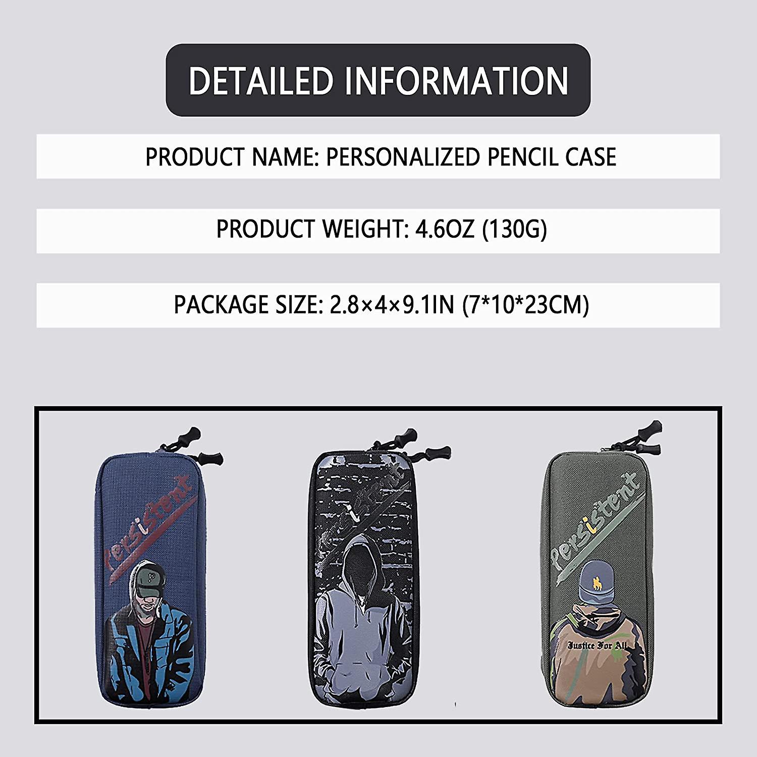 Fashion Boy Pencil Pouch Big Capacity Pencil Case， Pattern Printed On Canvas Storage Pouch Marker Pen Bag， Portable Travel Storage Box Desk Office Org