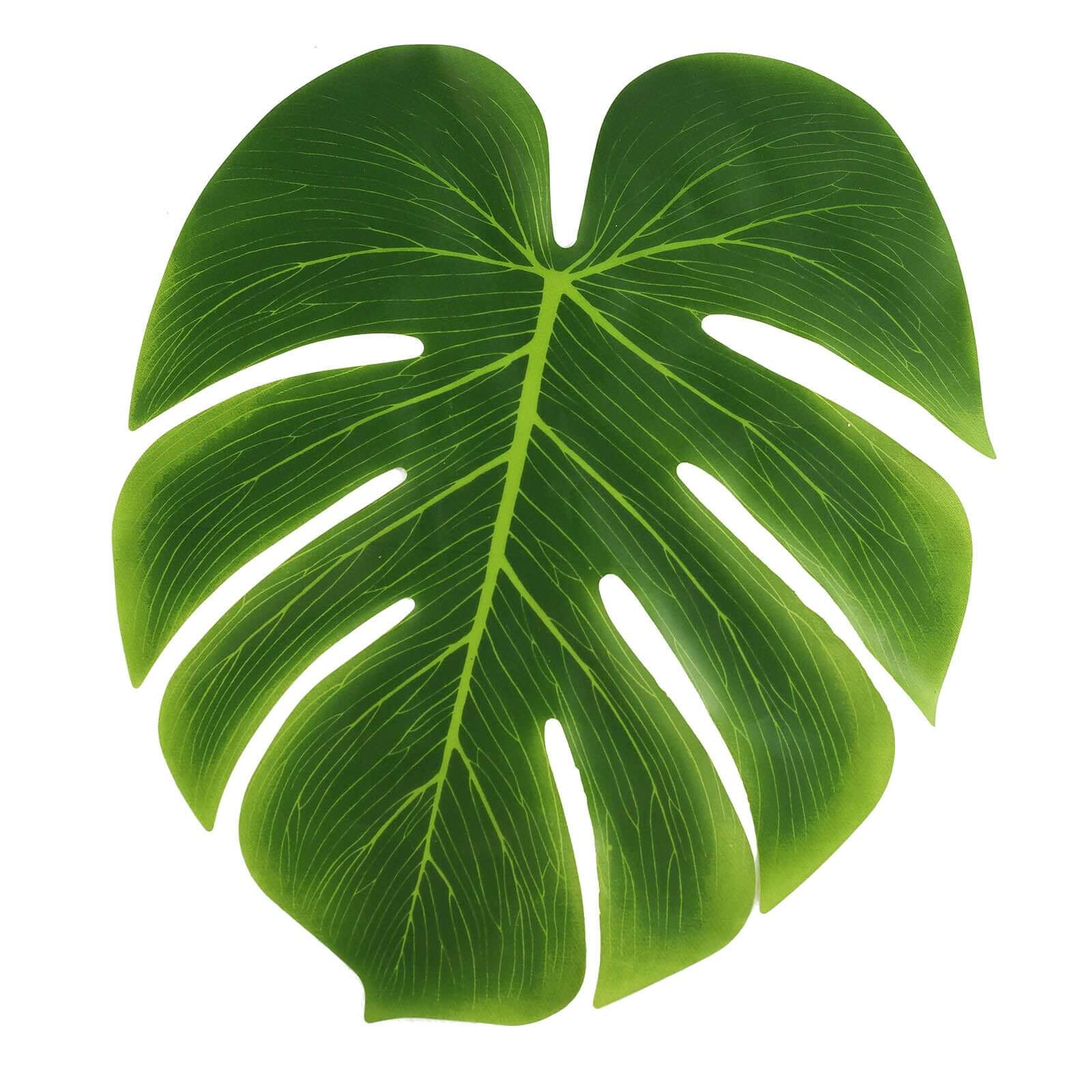 12 Leaves Green Artificial Decorative Tropical Monstera Palm Leaves