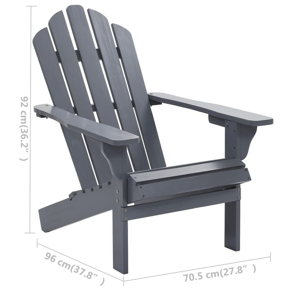 vidaXL Patio Chair with Ottoman Wood Gray