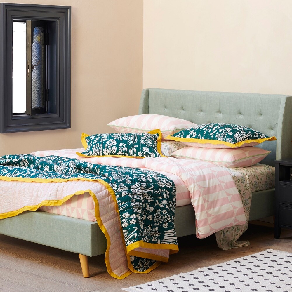 Novogratz by Utica Tallulah Belle Full/Queen Green Quilt Set