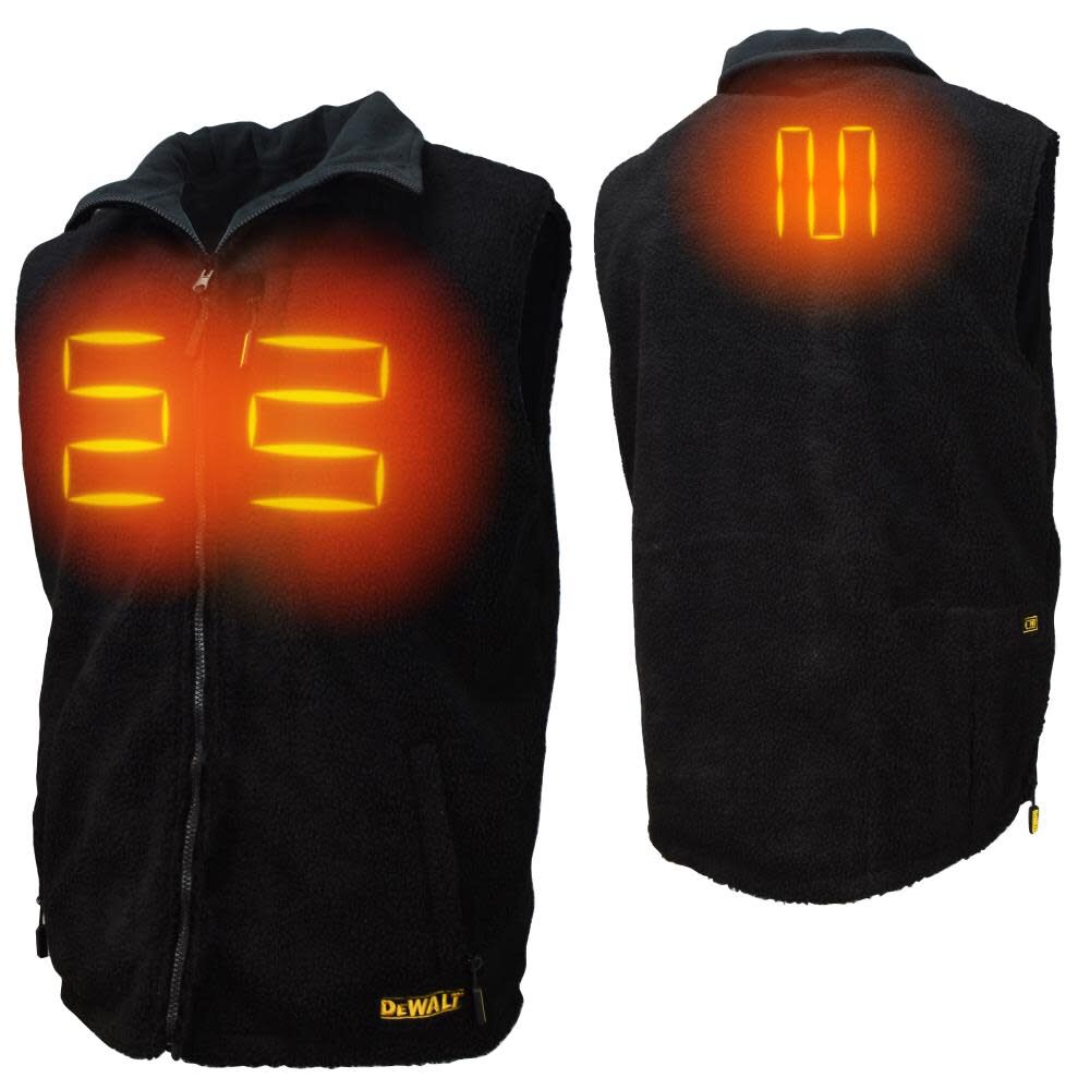 DEWALT 20V Fleece Vest Mens Heated Kit Reversible Small Black DCHV086BD1-S from DEWALT