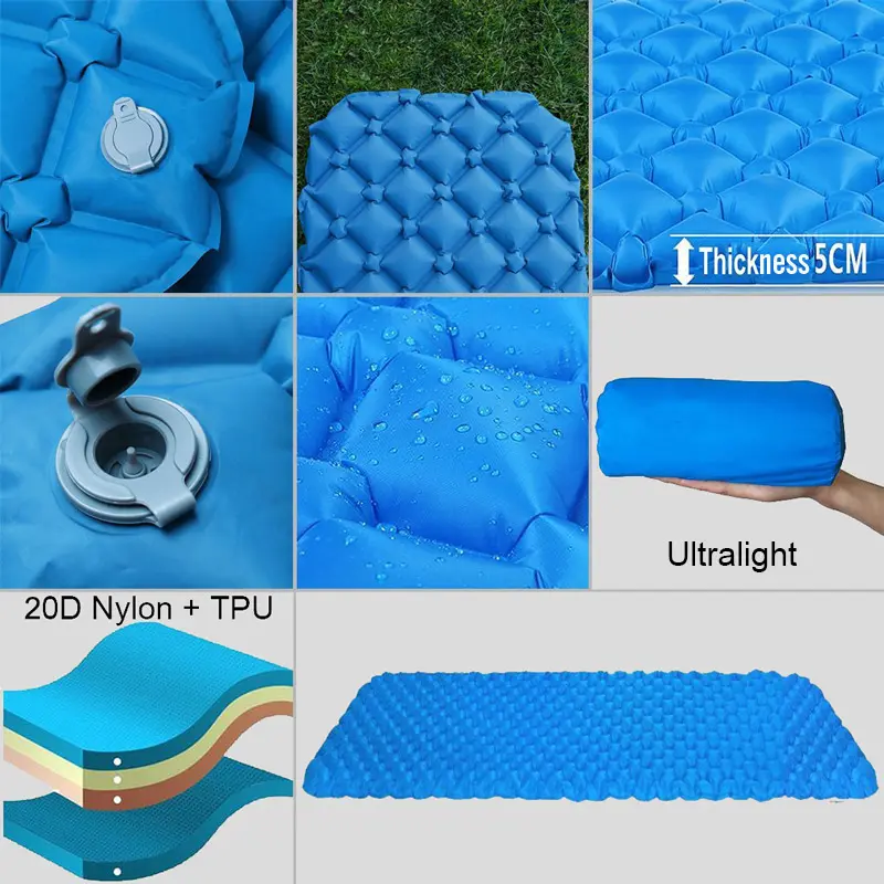 Ultralight Sleeping Pad Waterproof Inflatable Mat for Camping  Hiking  Traveling  Backpacking  Hammock