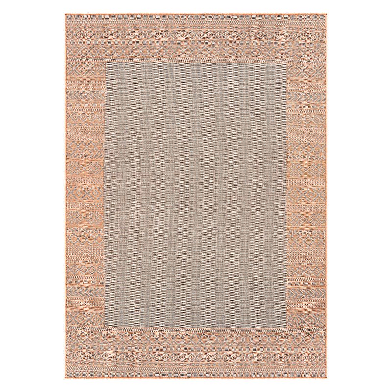 World Rug Gallery Bohemian Bordered Indoor/Outdoor Waterproof Patio Area Rug