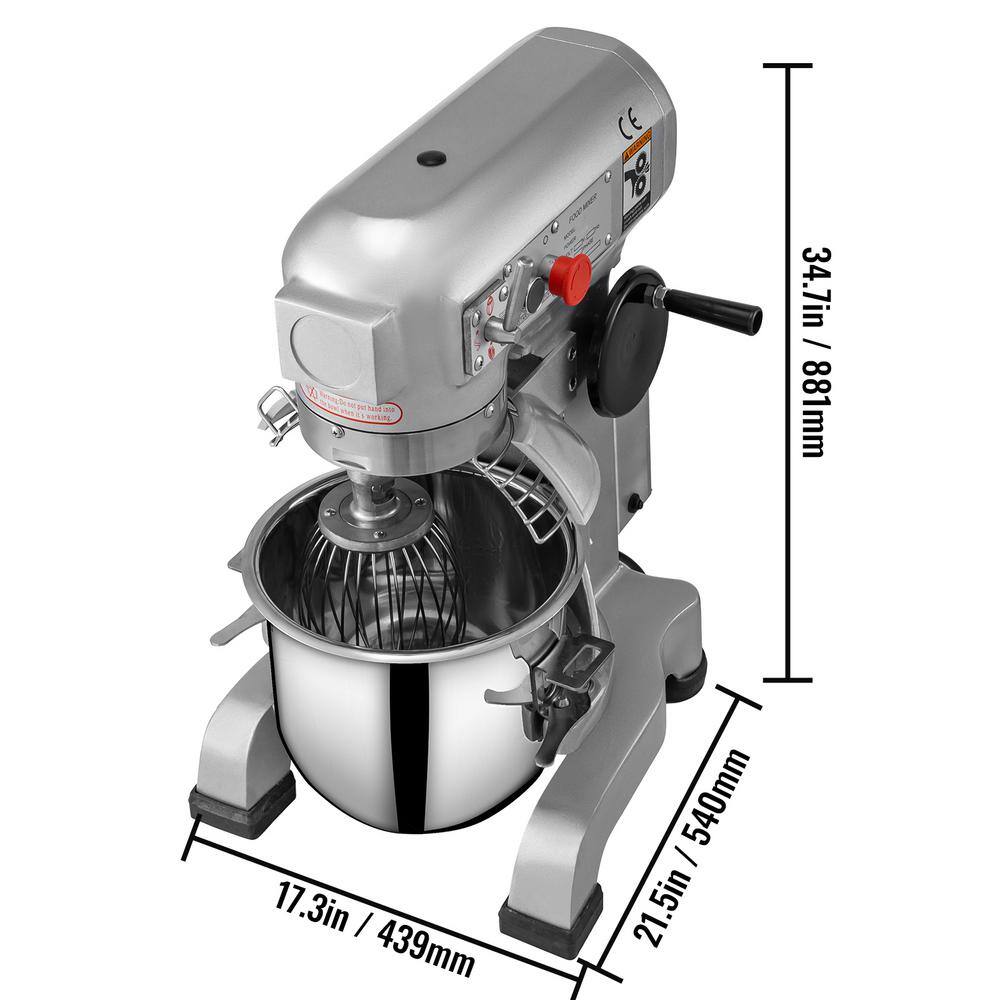 VEVOR 30 Qt. Commercial Dough Mixer 3-Speeds Adjustable Mixer Silver Electric Stand with Stainless Steel for Restaurants DDJBJ30LB30B00001V1