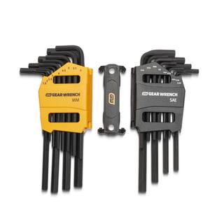 GEARWRENCH SAE  Metric Long Arm Hex Key Set with Caddies (26-Piece) 83504