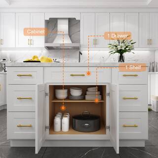 HOMEIBRO 24 in. W x 24 in. D x 34.5 in. H in Shaker White Plywood Ready to Assemble Base Kitchen Cabinet with 1-Drawer 2-Doors HD-SW-B24-A