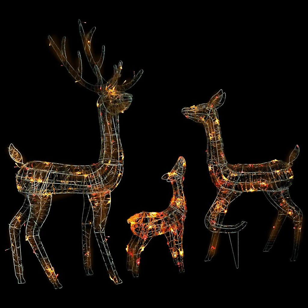 Vidaxl Acrylic Reindeer Family Christmas Decoration 300 Led Colorful