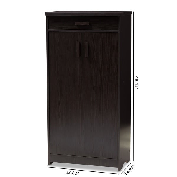 Contemporary Dark Brown Shoe Cabinet by Baxton Studio - - 22580565