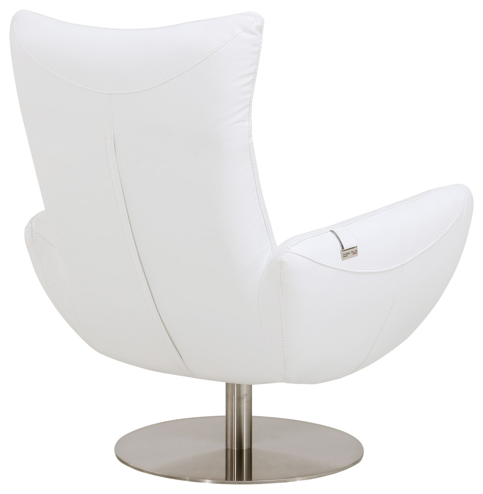 Zeno Italian Top Grain Leather Swivel Lounge Chair   Contemporary   Armchairs And Accent Chairs   by Luxuriant Furniture  Houzz