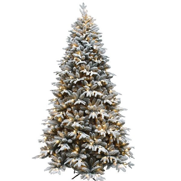 7.5 foot Prelit Green Flocked Tree