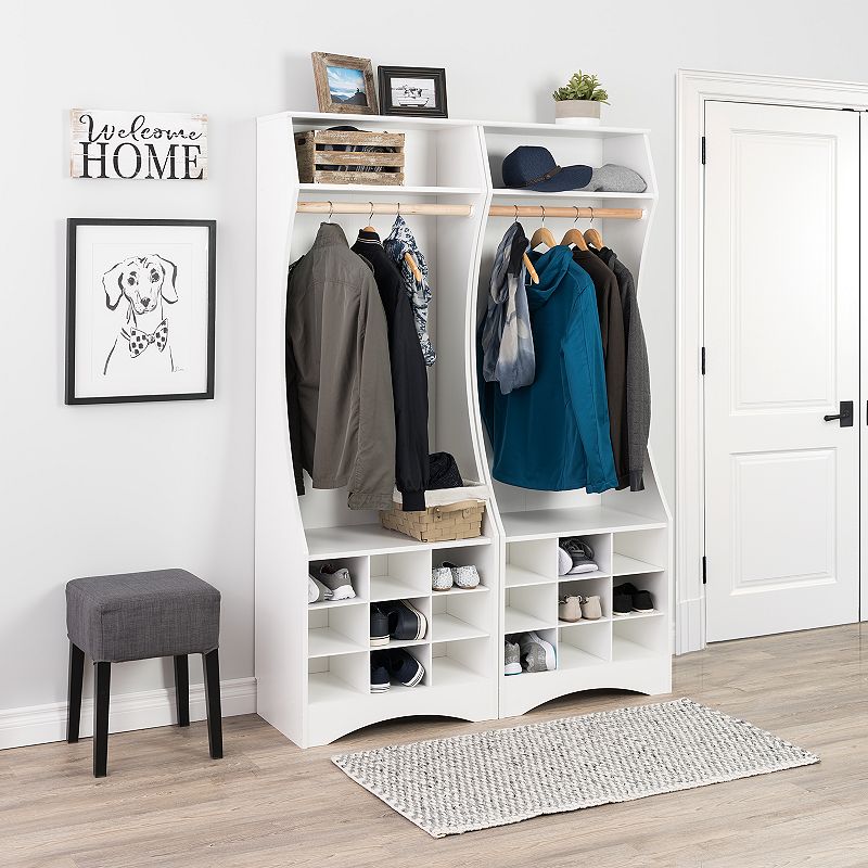 Prepac White Compact Wardrobe with Shoe Storage