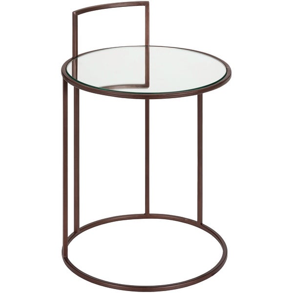 Marinea Round Mirror and Metal End Table - 22